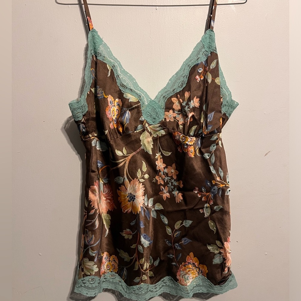 Floral sparkle lace cami